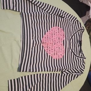 Material Girls Sweater with Pink Hear & Striped q